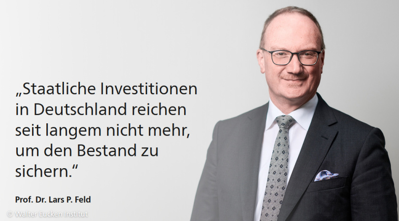 Staatliche Investitionen in Deutschland reichen seit langem nicht mehr, um den Bestand zu sichern“, sagt Professor Dr. Dr. h.c. Lars P. Feld von der Universität Freiburg. Foto: Walter Eucken Institut